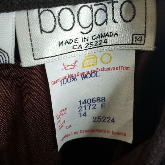 Bogato International 100% Wool Suit & Skirt L - Picture 8 of 15